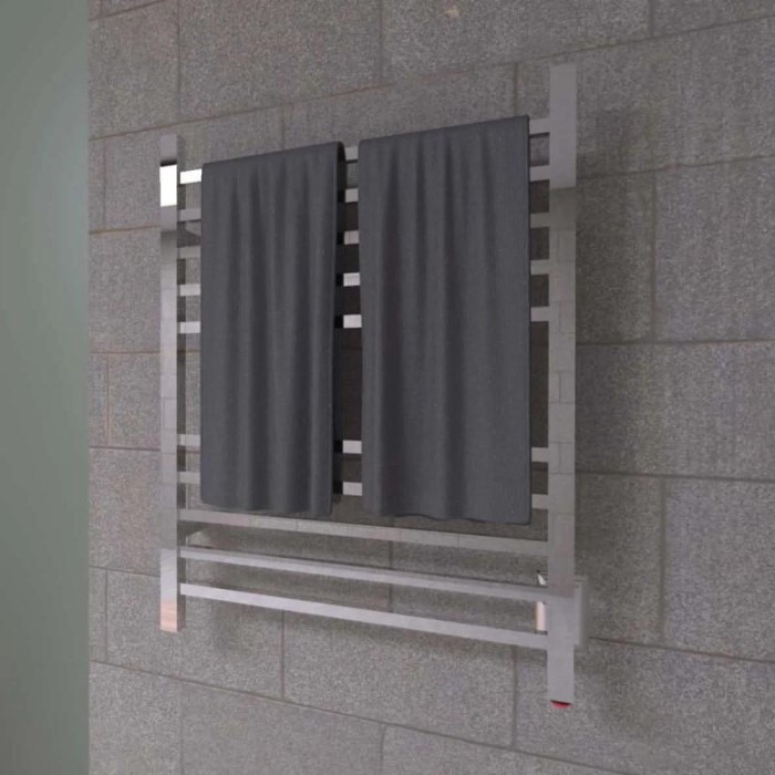 Square Style Towel Warmer with 10 Cross Bars, Hardwired, Polished