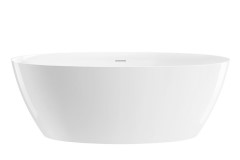 Modern Oval Freestanding Tub with Curving Sides & Thin Rim