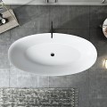 Top View, Center Drain, Glossy White Acrylic Tub