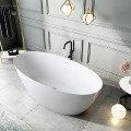 Modern Oval Freestanding Tub with Curving Sides & Thin Rim