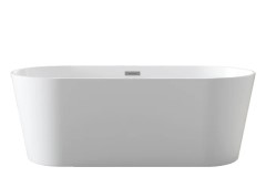 Center Drain Oval Bath with Wide, Thin Rim