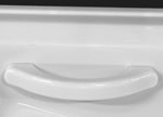 White Curved Handle on White Bath