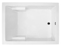 Wide Rectangle Tub with Armrests, End Drain