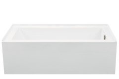 Rectangle Tub with Skirt and Flange, End Drain