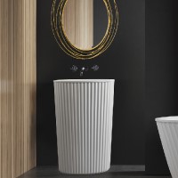 Oval Pedestal with Pleated Exterior