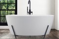 Oval Bath with Modern Steel Cradle, Freestanding Faucet Behind Bath