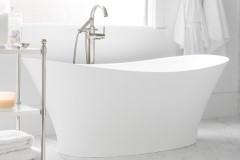 Oval Double Slipper Bath with 2 Raised Backrests, Thin Rim