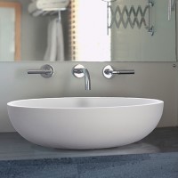 Round Vessel Sink with a Flat Rim