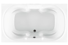 Rectangle Bath, Center Side Drain, Oval Interior, Raised Backrests