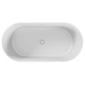 Oval Bath with Center Drain, Thin Rim