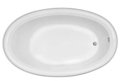 Oval, End Drain Tub with Decorative Rolled Rim