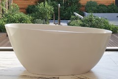 Oval Bath with Higher Backrest, Angled Rim, Rounded Sides