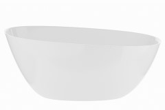 MTI Walker Modern Slipper Freestanding Bath, End Drain, Solid Surface Mineral Composite