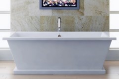Rectangle Floor Standing Tub with Center Drain &  Pedestal