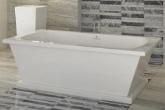 Rectangle Floor Standing Tub with Oval Interior, Pedestal & Center Drain &  Pedestal