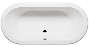 Top View, Oval Bathtub, Center Side Drain, Clean lines