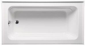 Top View, End Drain, Rounded Interior Corners, Tile Flange