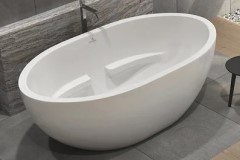 Oval, Center Drain Tub with Armrests
