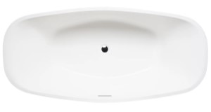 Top View, Rectangle Bathtub, Center Drain, Boxy Arm Rests
