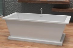Rectangle Floor Standing Tub with Pedestal & Center Drain &  Pedestal