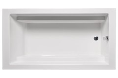 Rectangle Tub, End Drain, Modern, Full Length Amrests