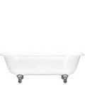 Clawfoot, Straight Rim Soaking Tub, Center Drain