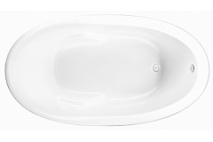 End Drain, Oval Drop-in Bath with Arm Rests, Raised Backrest