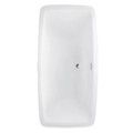 Rectangle Bathtub, Oval Interior, Center Side Drain, Flat Rim