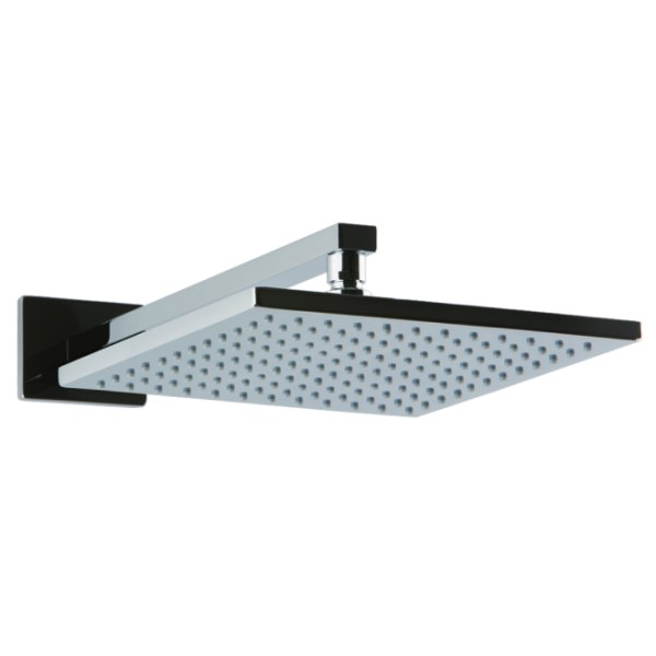 Modern square rainhead, wall mount