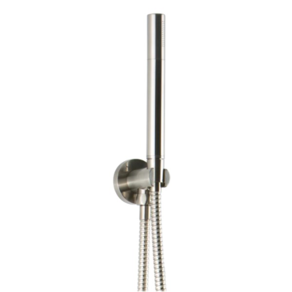 Hand held shower on wall hook