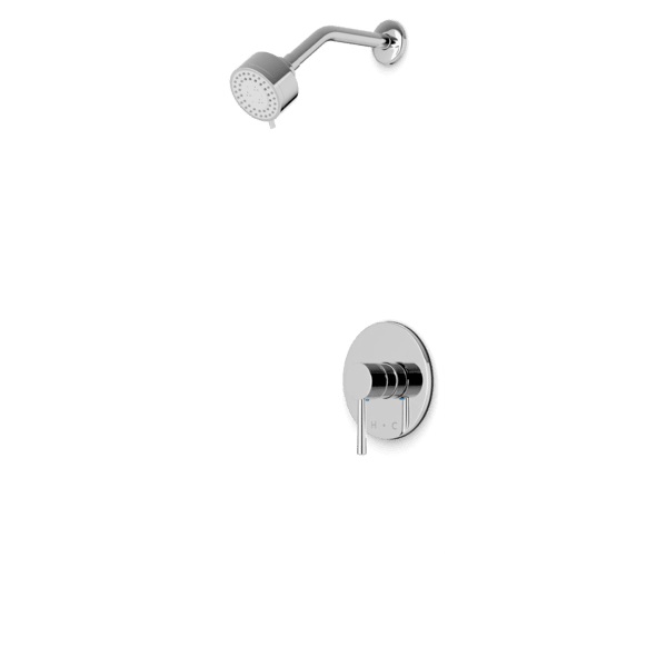 Round Pressure Balance Control, Rain Head, Matte Black