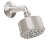 Round Shower Head with Modern Trim & Arm