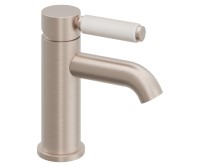 Single Hole Faucet, Top Front White Post Handle