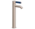 Tall Single Hole Faucet, Blue Front Lever Contol