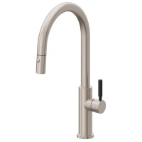 Black Stick Handle, High Spout, Push Button Pull-down Spray