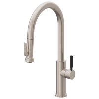 Black Stick Handle, High Spout, Squeeze Handle Pull-down Spray