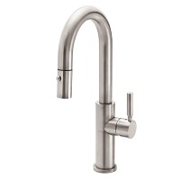 Modern Pull Down, Curving Spout, Button Squeeze Trigger