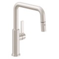 Quad Square Spout, Pull-down Spray, Flat Blade Handle