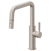Modern Squared Spout, Corsano Stick Handle, Push Button Pull-down Spray