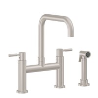 Bridge Faucet, Squared Spout, 62 Handle, Side Spray