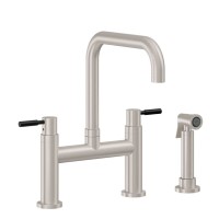 Bridge Faucet, Squared Spout, 62b Handle, Side Spray