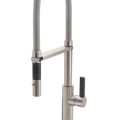 Spring Pull-out Faucet, Button Spray, Black Blade Handle