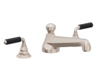 Black Metal Lever Handles, Transitional Roman Tub Filler