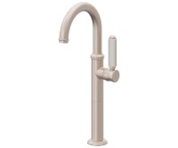 White Porcelain Handle, Tall Single Hole Faucet