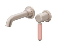 Pink Porcelain Handle, Single Handle Wall Faucet