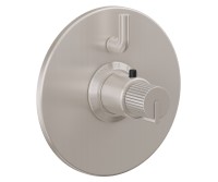 Round Trim Plate, Pinstripe Handle, 1 Smaller Control