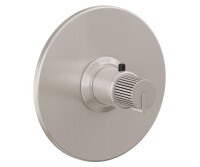 Round Trim Plate, Pinstripe Intaglio Handle