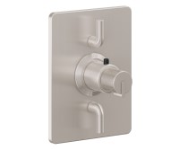 Rectangle Trim Plate, Knurled Handle, 2 Smaller Controls