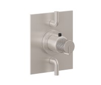 Square Trim Plate, Pinstripe Intaglio Handle, 2 Smaller Controls