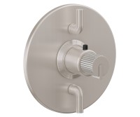 Round Trim Plate, Pinstripe Handle, 2 Smaller Controls